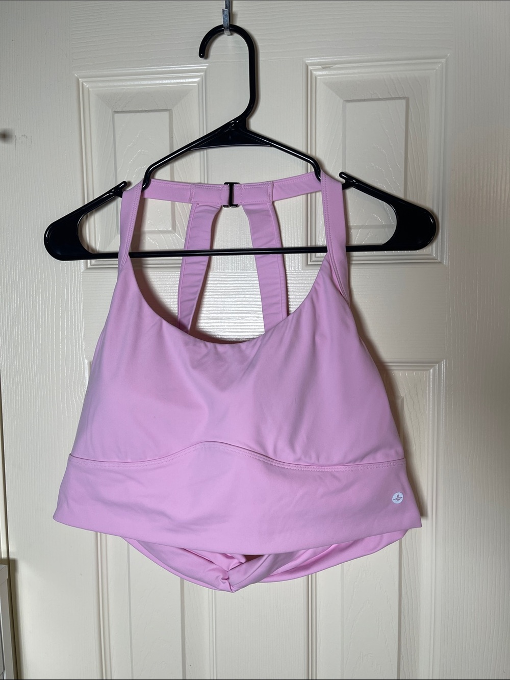 HALARA Pink Baby Pink Tankini Top with Strappy Back
